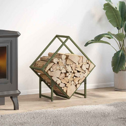Ράφι για καυσόξυλα Ελαιοπράσινο 60x25x60cm Ατσάλι ψυχρής έλασης 864282