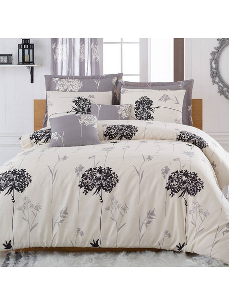 Παπλωματοθήκη Efil 143EPJ1451 Με Σεντόνι (Σετ 4τμχ) Beige-Grey L'Εssentiel Maison Διπλό 200x220cm Βαμβάκι-Πολυέστερ