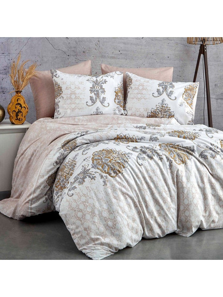 Παπλωματοθήκη Daisy 172PRL2408 Με Σεντόνι (Σετ 4τμχ) Brown L'Εssentiel Maison Διπλό 200x220cm 100% Βαμβάκι