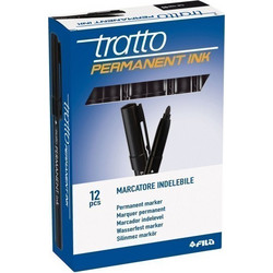 Μαρκαδόροι ανεξίτηλοι Tratto 12τμχ 0.4-0.8mm μαύρο