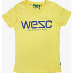 WESC Women Logo T-Shirt - BLEACHED YELLOW - 121WE-00256-BLCHDYEL