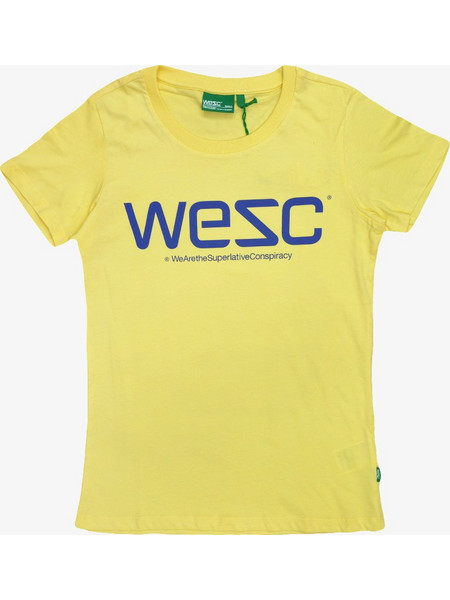 WESC Women Logo T-Shirt - BLEACHED YELLOW - 121WE-00256-BLCHDYEL