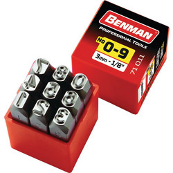Χτυπητά Αριθμοί Σετ 9 Αριθμοί 10mm Benman 71015
