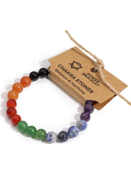Βραχιόλι με Επτά Ημιπολύτιμους Λίθους Seven Chakra 8mm