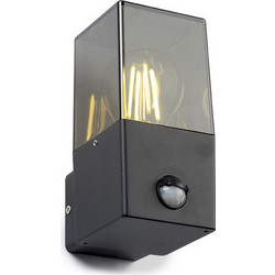 Απλίκα τοίχου 123led Smokey black τετράγωνη με αισθητήρα κατάλληλη για 1x E27
