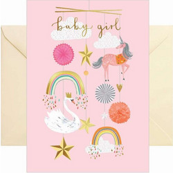 Ευχετήρια Κάρτα Baby girl 17Χ12cm