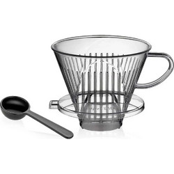 Cilio Καφετιέρα Εκχύλισης Coffee Dripper με Κουταλάκι 345049 Φ13,5cm Διάφανο Ακρυλικό Clear No4