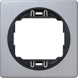 EON E6801.SE One-gang frame 80x80, silver with black holder