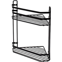 ESTIA ΕΤΑΖΕΡΑ ELEGANT ΜΕΤΑΛΛΙΚΗ ΓΩΝΙΑΚΗ 2 ΘΕΣΕΩΝ 32x28x18cm ΜΑΥΡΗ