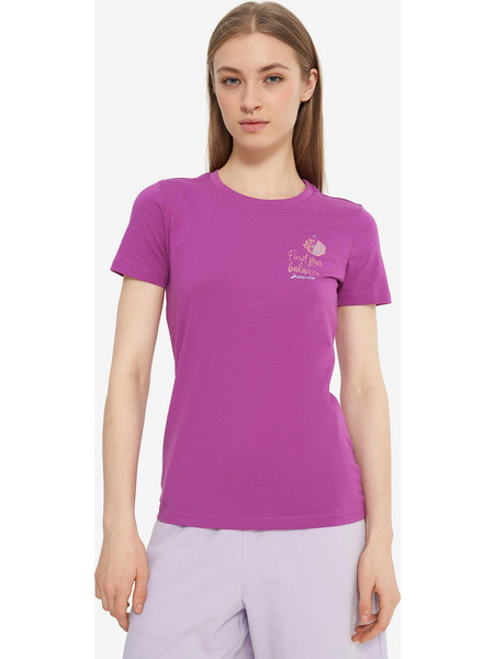 DEMIX Κοντομάνικη Μπλούζα W D motivational slogan tee PURPLE γυναίκες