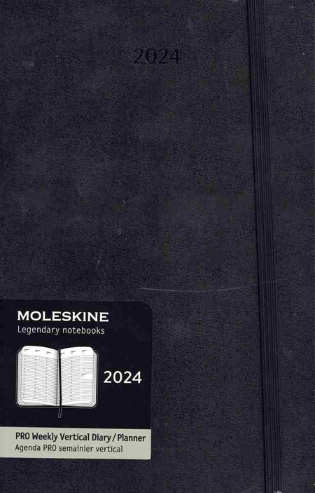 Moleskine 2024 pro 12-Month Weekly Vertical Large Hardcover Notebook