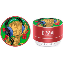 Marvel Round Speaker Guardians of The Galaxy Groot Ηχείο Bluetooth 3W με Ραδιόφωνο Κόκκινο Πολύχρωμο