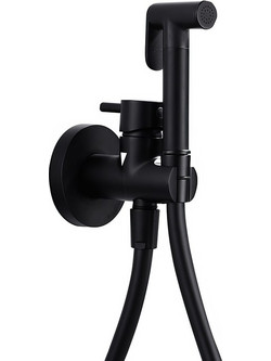 Εντοιχιζόμενο Σύστημα Μπιντέ Imex Munich Black Matt Αναμεικτικό & Ντουζάκι Υγιεινής 1 Οπής (RDM001/NG)