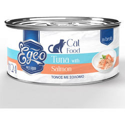 Egeo Pet Food Adult with Tuna & Salmon in Broth 70gr
