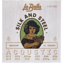 La Bella 710-12L Σετ 12 Χορδές Ακουστικής Κιθάρας Silk and Steel 10-51" Medium Tension