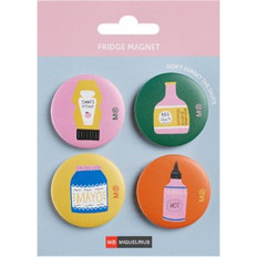 MIQUELRIUS ΜΑΓΝΗΤΕΣ ΣΤΡΟΓΓΥΛΟΙ BLISTER 4 ΤΕΜΑΧΙΑ Φ40mm FOODIE LOVERS ΑΣΣΟΡΤΙ