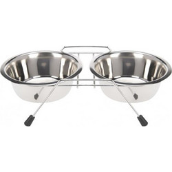 Madpet Ανοξείδωτα Μπολ με Βάση Σετ 2τμχ 16cm 0.35Lt