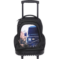 Lyc Sac One Rock N' Roll 4x4 Σχολική Τσάντα Τρόλεϊ Δημοτικού Μαύρη 21647