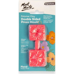 Διπλή πρέσα πηλού Mont Marte 3,5x3,5cm floral MOSP0043