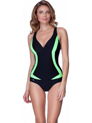 Aqua Speed Greta 01 Αθλητικό Γυναικείο Μαγιό Ολόσωμο Μαύρο Lime 351
