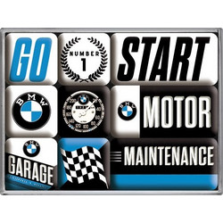 Nostalgic Μεταλλικά Μαγνητάκια (Σετ 9 τεμαχίων) BMW - Motor