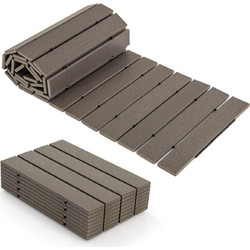 Costway Ρολόδρομος από HDPE, ανθεκτικός στις καιρικές συνθήκες, αναδιπλούμενος, γκρι, 242 εκ. x 43 εκ. NP12047CF