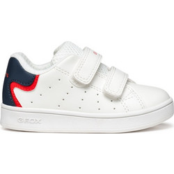 Geox Παιδικά Sneakers Λευκά Navy Μπλε Κόκκινα B365LA000BCC0653