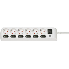 Brennenstuhl Socket Line 6-fold 2m incl. Switch