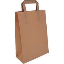 Τσάντα καφέ 22 εκ. πλακέ χέρι - Plastona