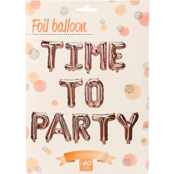 Σετ μπαλονιών-γράμματα Time to party ροζ-χρυσό