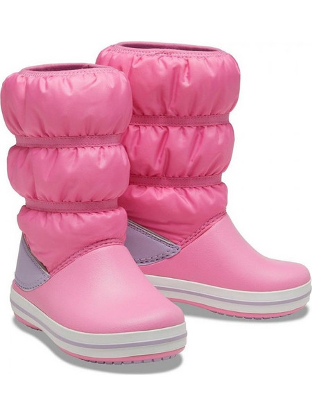 Crocs 206550-6QM Παιδικές Γαλότσες για Κορίτσι με Εσωτερική Επένδυση Ροζ Puff Crocs - ΡΟΖ