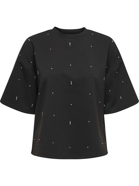 Only Onledel Sparkle T-Shirt Γυναικείο (15353293 BLACK-W RHINEST) Μαύρο