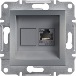 Schneider Asfora πρίζα πληροφορικής RJ45 cat5e U/UTP μονή Ατσάλι - EPH4300162