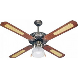 HOOMEI HM-8580 Ανεμιστήρας Οροφής 120cm 65W με Φως Καφέ Ασημί
