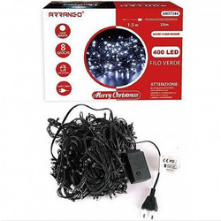 Arrango 400 Λαμπάκια Χριστουγεννιάτικα LED σε Πράσινο Καλώδιο Ψυχρό Λευκό 29.5m AN57244
