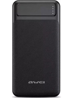 Awei P5K Power Bank 10000mAh με 2 Θύρες USB-A & Θύρα USB-C Black