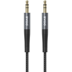 BWOO Cable AUX 3.5mm - 3.5mm Nylon Braided + Aluminum Alloy Shell BO-AUX064 black