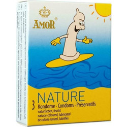 Amor Nature Προφυλακτικά με Λιπαντικό 3τμχ