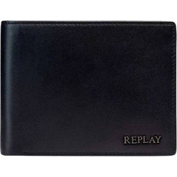 PLAIN LEATHER WALLET MEN REPLAY