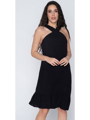 Luna Alice Midi Καλοκαιρινό Φόρεμα Μαύρο 93883