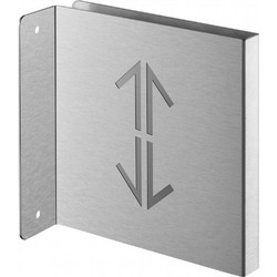 Πινακίδα σήμανσης διπλό βέλος πάνω κάτω 120x120 mm ανοξείδωτη κάθετη κολλητή THIRARD (00442387)