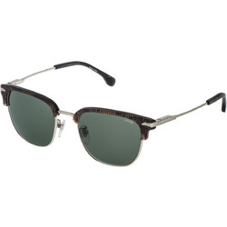 Lozza SL2280M 0579 Γυαλιά Ηλίου Τετράγωνα Κοκάλινα Μεταλλικά Ασημί με Μαύρο Polarized Φακό