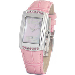 Chronotech Γυναικείο Ρολόι με Ροζ Δερμάτινο Λουράκι CT7017L-02S