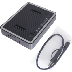 Σταθμός σύνδεσης Σκληρών Δίσκων - Hard Drive Docking Station με SSD Clone Dual-Bay Enclosure για M.2 NGFF SSD PCIE NVME & SATA III M Key B+M Key Reader με USB 3.2 Gen 2 Type-C up to 20Gbps with RGB Le