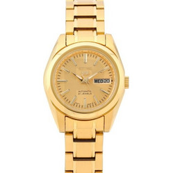 Seiko 5 Γυναικείο Ρολόι Αυτόματο με Χρυσό Μεταλλικό Μπρασελέ SYMK20K