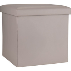 Estia Σκαμπο Cube Leather με απόθηκευτικο Χωρο Taupe 03-35907