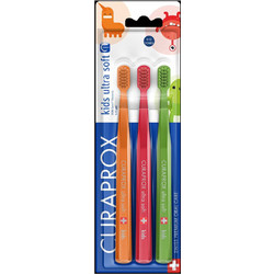 Curaprox 5500 Kids Ultra Soft Πορτοκαλί Κόκκινο Πράσινο 3τμχ