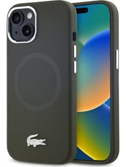 LACOSTE Iphone 15 6.1 Khaki Hardcase Silicone Croco Logo Magsafe - (LCHMP15SSMAB)
