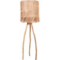 Φωτιστικό δαπέδου teak-αμπακά φυσικό Φ50x50-158εκ
