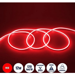 NEOVALE 70573 Ταινία Neon Flex LED 12W/m 600lm/m 120 DC 220-240V Αδιάβροχο IP65 120 x SMD2835 Chip/m Κόκκινο Dimmable - Sanan SMD Chip - Μ100 x Π0.8 x Υ1.6